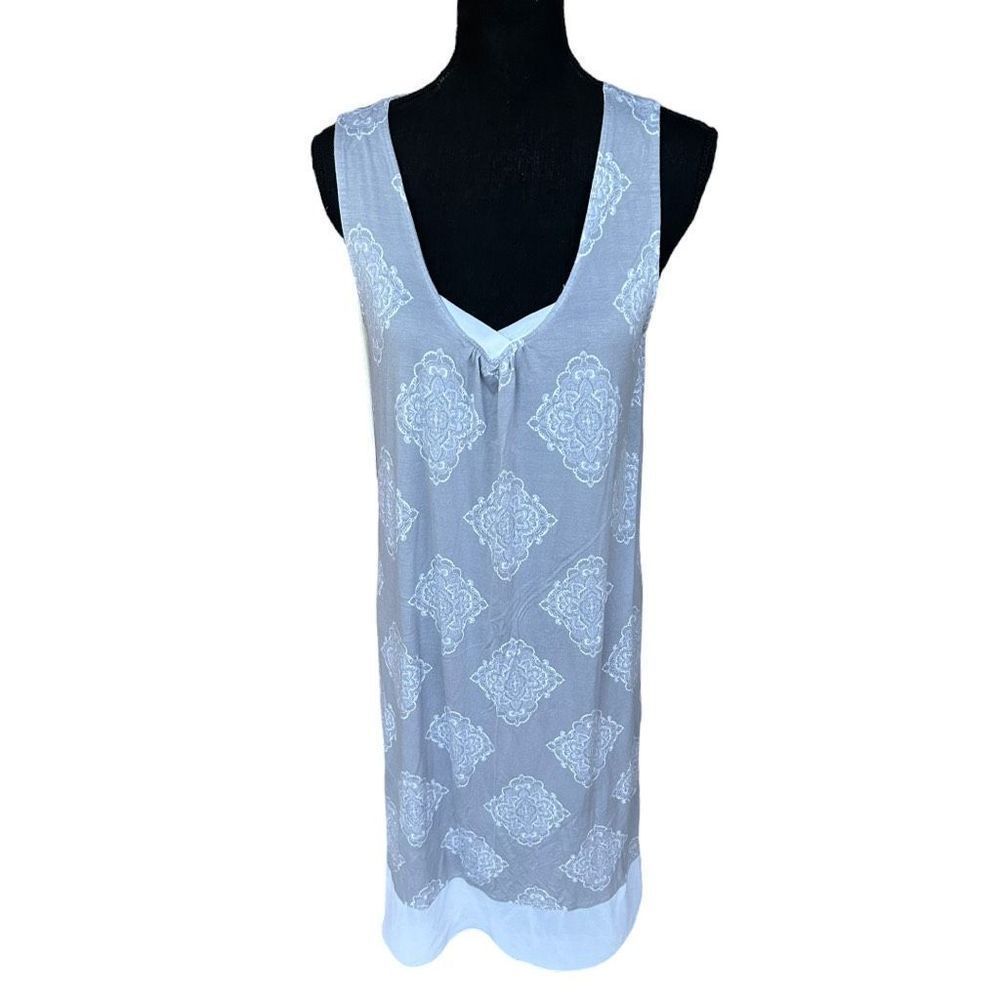 Ellen Tracy Women's Gray Sleeveless Nightgown Size Medium